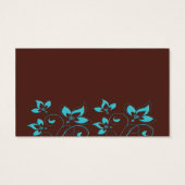 Turquoise and Brown Floral Wedding Favor Tag (Back)