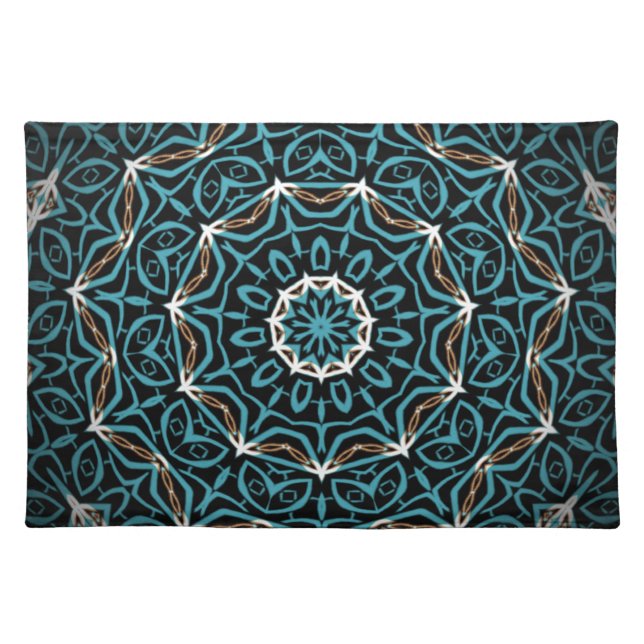 turquoise and brown pattern placemat (Front)