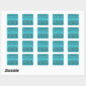 Turquoise and Brown Square Thank You Sticker (Sheet)