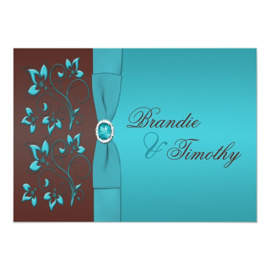 turquoise_and_chocolate_floral_wedding_invitation rb3cae49eb7a44a8894450ee0e68355ee_zkrqs_540