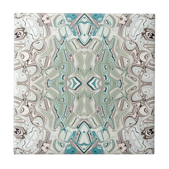 Turquoise And Copper Blend Ceramic Tile (Front)