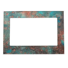 Turquoise and Copper Patina Magnetic Frame
