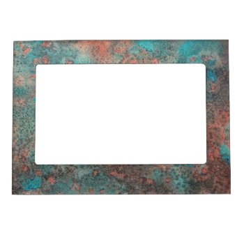 Turquoise And Copper Patina Magnetic Frame by Siberianmom at Zazzle