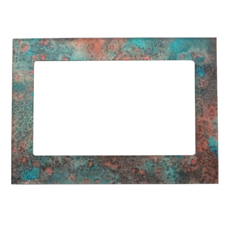 Turquoise And Copper Patina Magnetic Frame