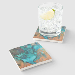 Turquoise And Copper Stone Coaster