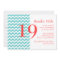 Turquoise and Coral Chevron Birthday Invitation