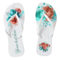 Coral flip flops best sale for wedding