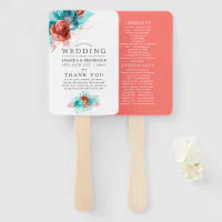 Coral wedding fans sale