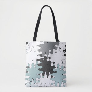 Turquoise and Coral Unique Pattern Tote Bag