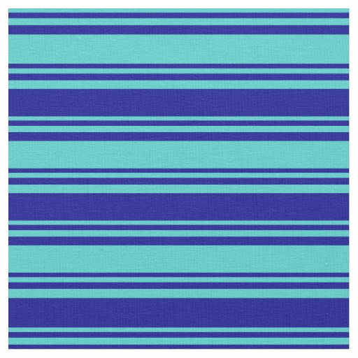 Turquoise and Dark Blue Colored Lines Fabric