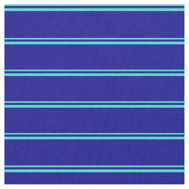 Turquoise and Dark Blue Pattern Fabric (Close Up)