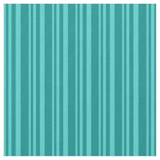 Turquoise and Dark Cyan Stripes Fabric (Close Up)