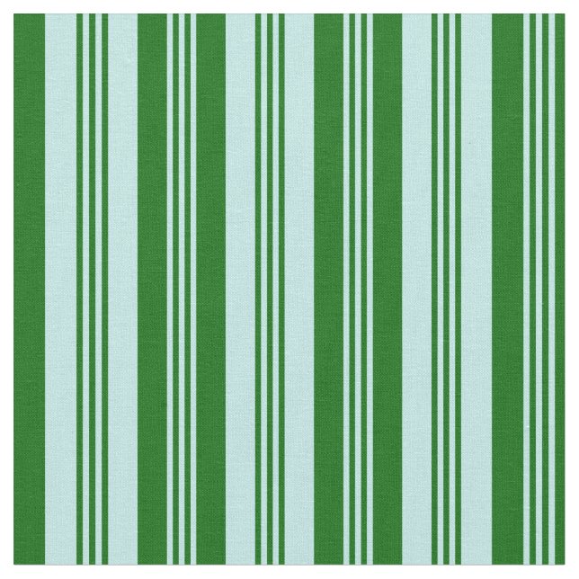 Turquoise and Dark Green Colored Lines Fabric (Close Up)