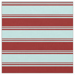 Turquoise and Dark Red Lines Fabric