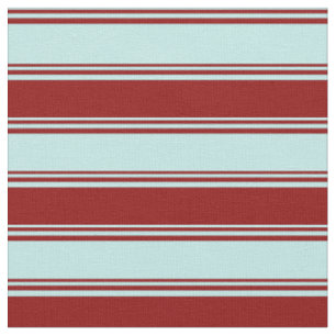 Turquoise and Dark Red Lines Fabric