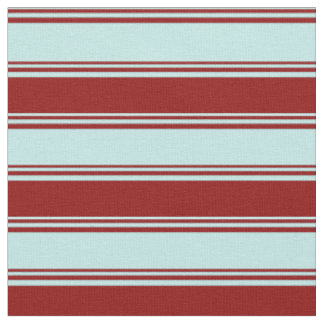 Turquoise and Dark Red Lines Fabric