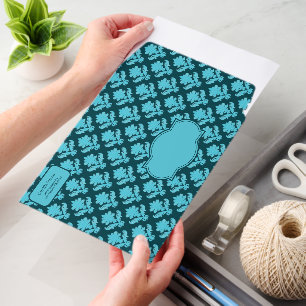 Turquoise and Dark Teal French Tapestry Custom Envelope Mailers