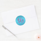Turquoise and Fuchsia Sweet Sixteen Sticker (Envelope)