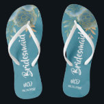 Turquoise and Gold Floral Bridesmaid Favor Flip Flops<br><div class="desc">You will love this dark turquoise and gold watercolor florals outlined in gold foil textures. Great for bridesmaid Gifts!</div>