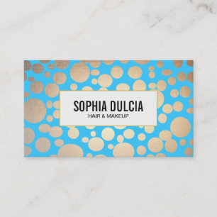 Turquoise and Gold Modern Pattern Beauty Salon Business Card