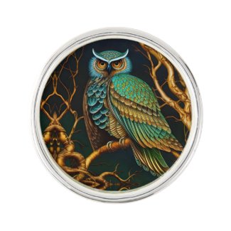 Turquoise and Gold Owl