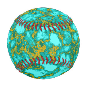 Turquoise and Gold Pattern  Baseball