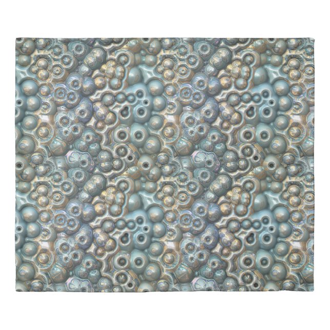 Turquoise And Gold Pattern Duvet Cover (Front)