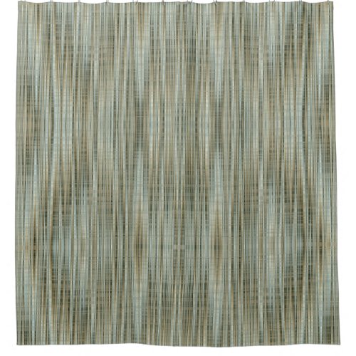 Turquoise and Gold Striped Pattern Shower Curtain