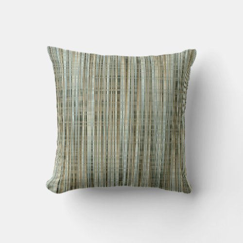 Turquoise and Gold Striped Pattern Throw Pillow