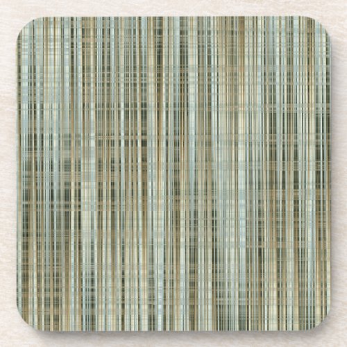 Turquoise and Gold Striped Pattern Throw Pillow Beverage Coaster