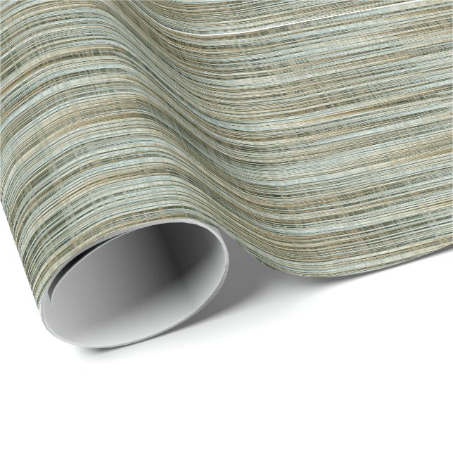 Turquoise and Gold Striped Pattern  Wrapping Paper (Roll Corner)