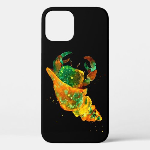 Turquoise and Golden Hermit Crab iPhone 12 Case