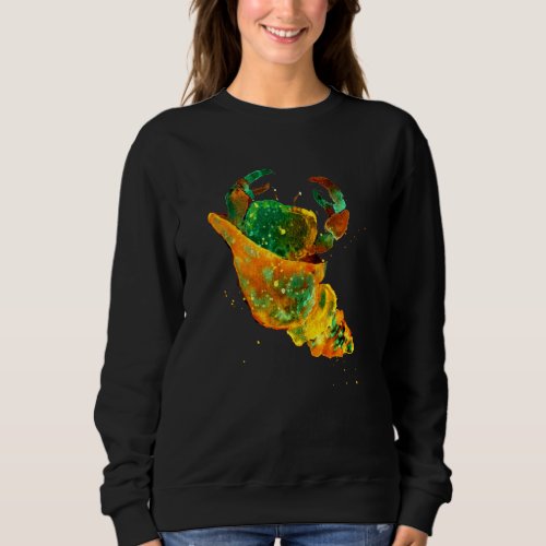 Turquoise and Golden Hermit Crab Sweatshirt