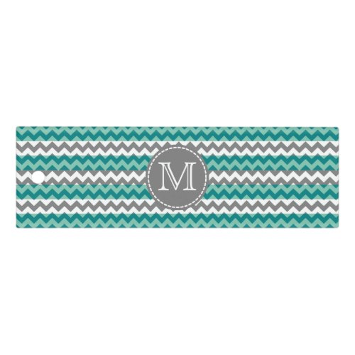 Turquoise and Gray Chevron Zigzag Monogram Ruler