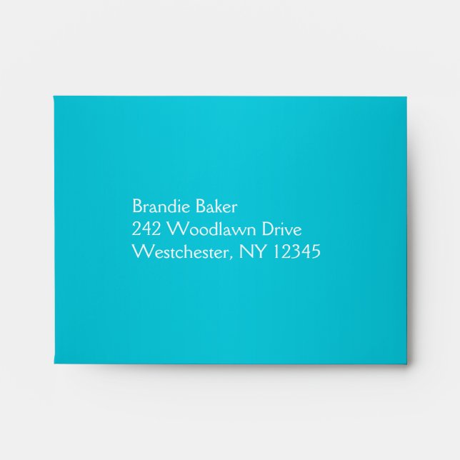 Turquoise and Gray Floral Envelope for RSVP Card (Front)