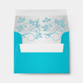 Turquoise and Gray Floral Envelope for RSVP Card (Back (Bottom))