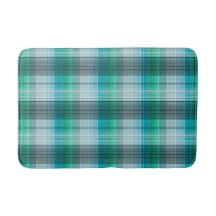 Turquoise and gray in a cage bathroom mat