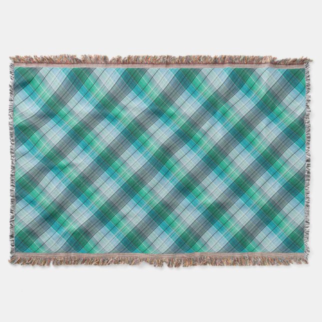 Turquoise and gray in a cage . throw blanket (Front)