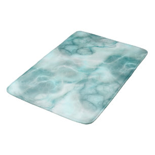 Turquoise and gray Marble abstract Bath Mat