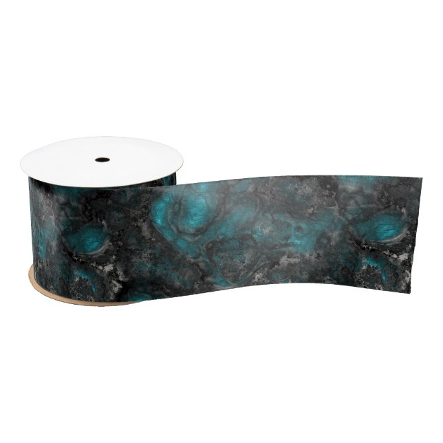 Turquoise and Gray   Satin Ribbon (Spool)