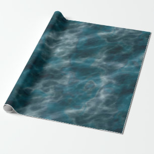 Turquoise and gray water wrapping paper