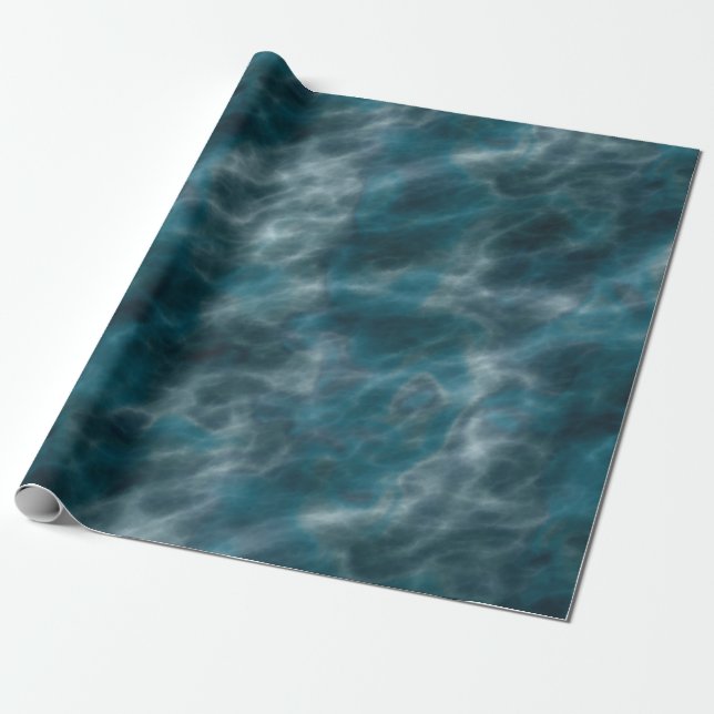 Turquoise and gray water  wrapping paper (Unrolled)