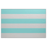 Turquoise and Gray Wide Stripes Large Scale Fabric