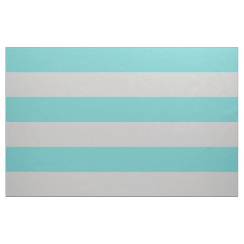 Turquoise and Gray Wide Stripes Large Scale Fabric