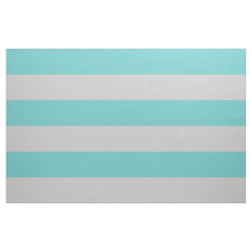 Turquoise and Gray Wide Stripes Large Scale Fabric