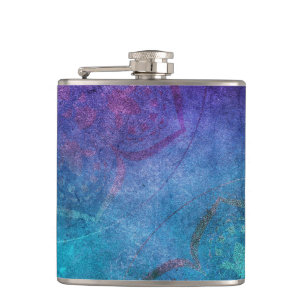 Turquoise and Green Elegant Lotus Flower Flask