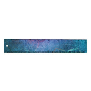 Turquoise and Green Elegant Lotus Flower Ruler