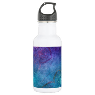 Turquoise and Green Elegant Lotus Flower Stainless Steel Water Bottle