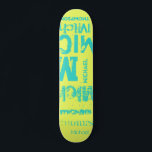 Turquoise and Lemon Grunge Typography Word Cloud Skateboard<br><div class="desc">The effect of this trendy street text based design depends on the length of your name. Select "Click to customize further" at the bottom of the "Personalize this template" to get the look you want. You can make the background and/or text any color you want as well. Have fun creating....</div>