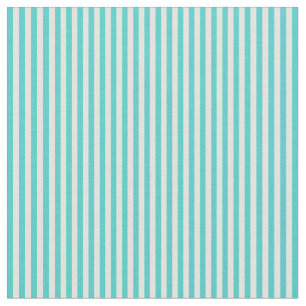 Turquoise and Light Cyan Colored Striped Pattern Fabric